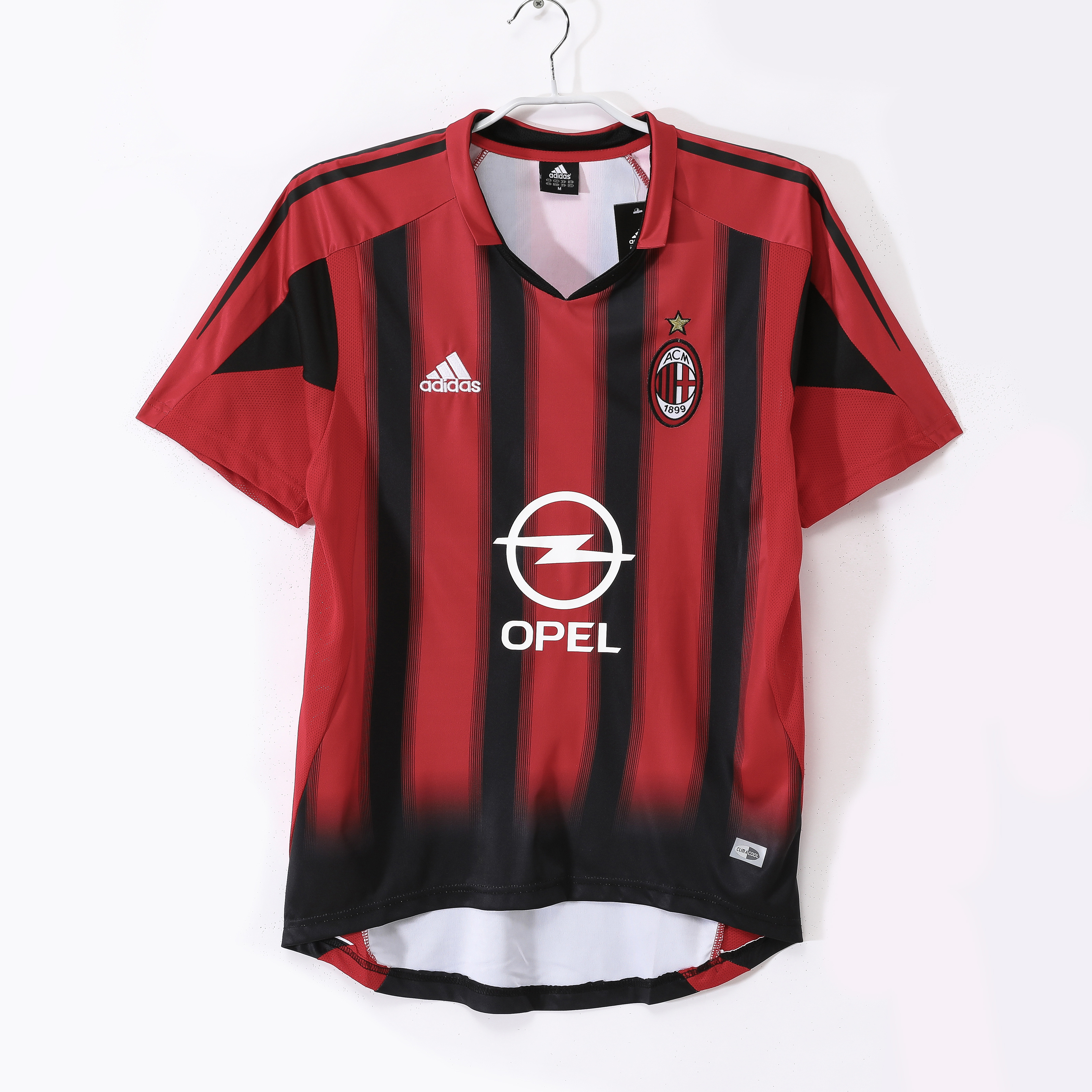 Camiseta de fútbol AC Milan 2004/05 LOCAL MANGA CORTA VERSION FAN